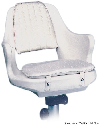 Купить Сиденье/кресло не раскладное со съёмными подушками 420х520х470мм из белого полиэтилена без стойки, Osculati 48.680.08 7ft.ru в интернет магазине Семь Футов