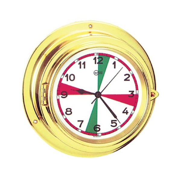Часы-иллюминатор кварцевые секторные Barigo Yacht 2350MSFS 150x60мм Ø100мм из полированной латуни