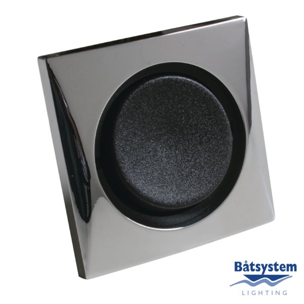 Выключатель одноклавишный Batsystem B4870-1MS серебристый корпус чёрная клавиша