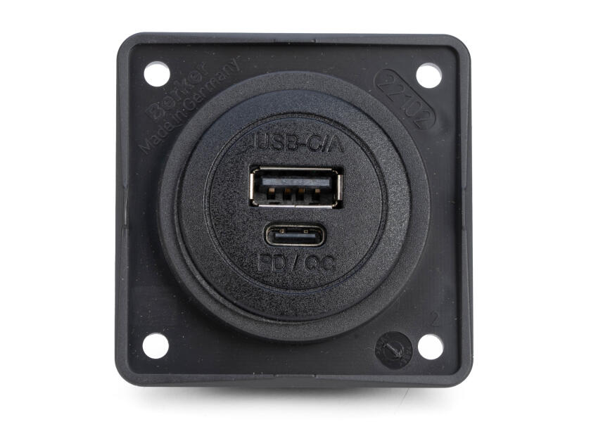 Купить BERKER Double USB Socket / 1x USB-A / 1x USB-C / anthracite 48547-bvs 7ft.ru в интернет магазине Семь Футов