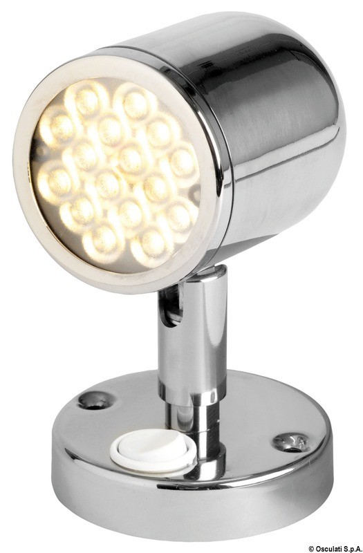 Купить Точечный LED светильник 12/24В 3.2Вт корпус из нержавеющей стали с выключателем, Osculati 13.947.10 7ft.ru в интернет магазине Семь Футов