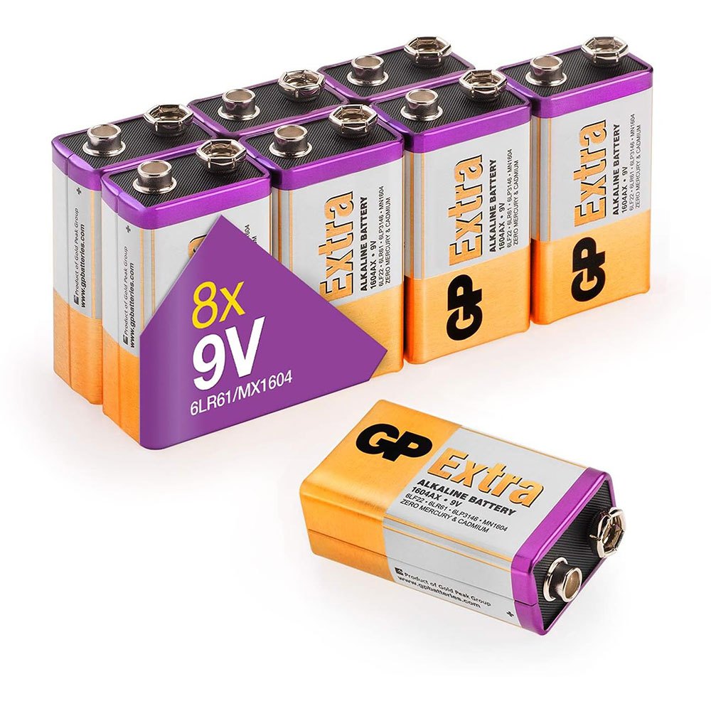 Gp batteries GD140 9V(Mn1604/6Lr61) Pp3/6Lr61/Mn1604 Щелочная батарея 8 единицы Бесцветный Multicolor