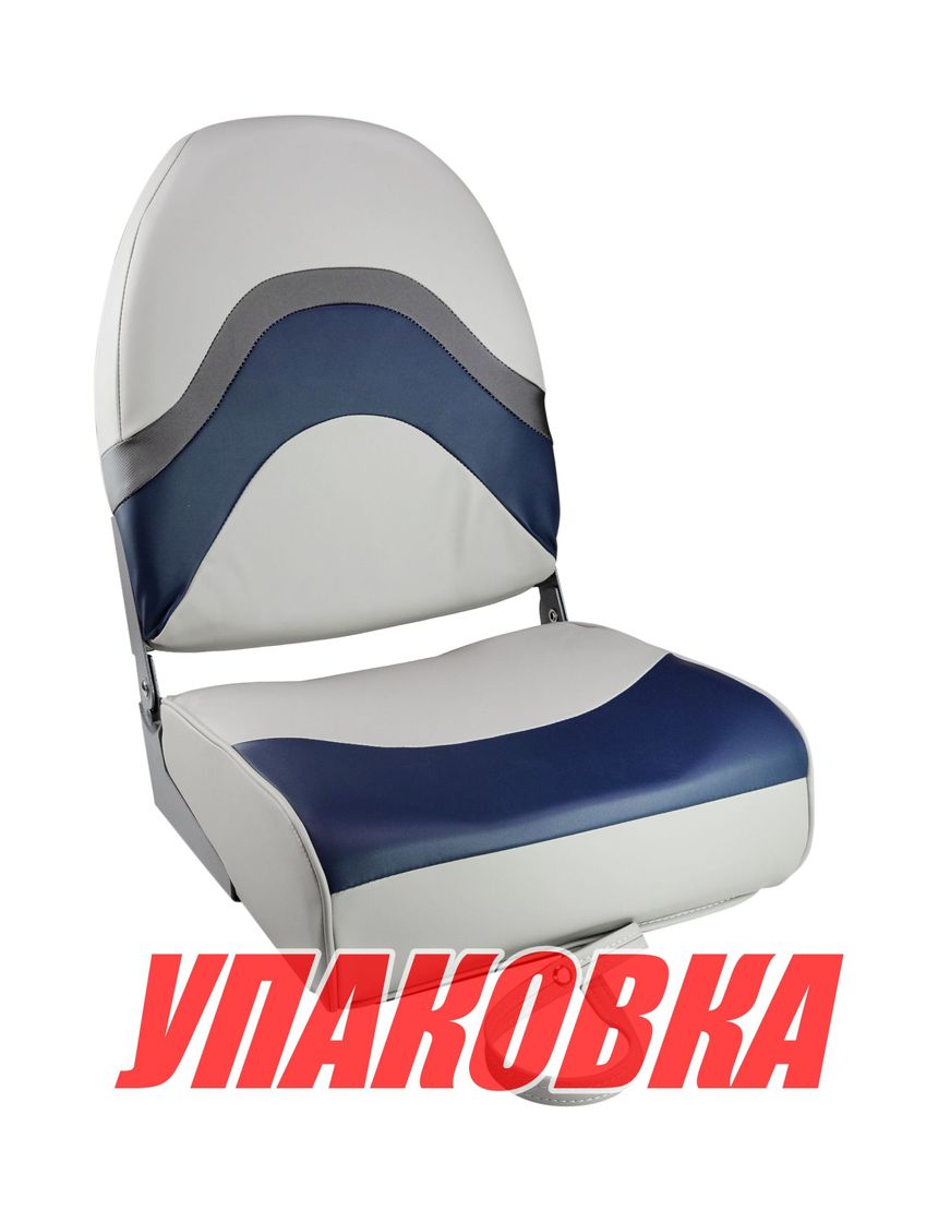 Кресло складное мягкое PREMIUM WAVE, цвет серый/синий (упаковка из 2 шт.) Springfield 1062031_pkg_2