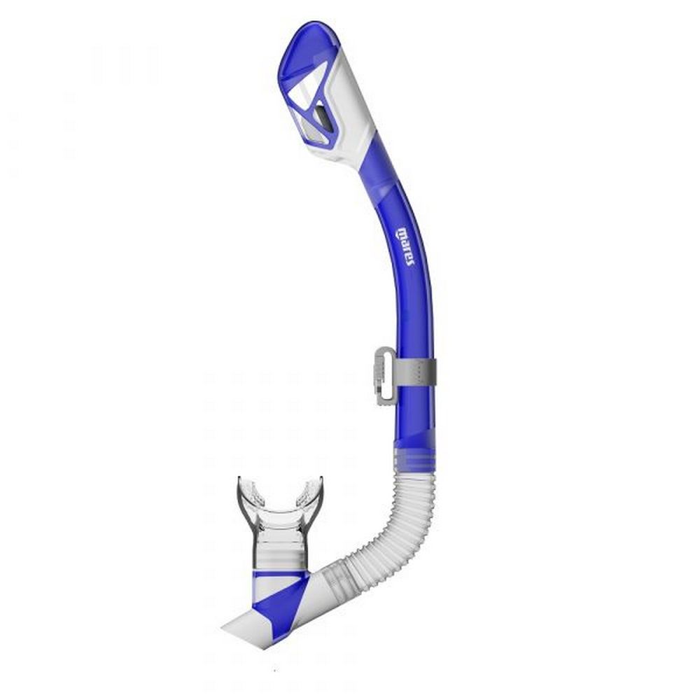 Трубка для плавания сухая Mares Gator Dry 411522 синий/прозрачный