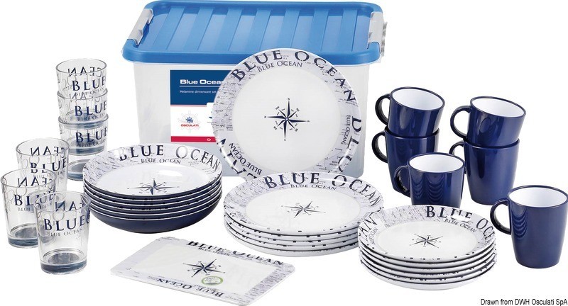 Купить Набор посуды с подносом Blue Ocean на 6 персон, Osculati 48.431.50 7ft.ru в интернет магазине Семь Футов