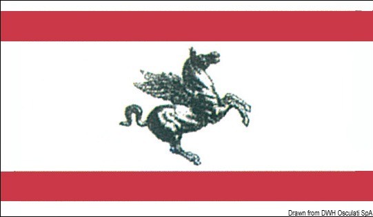 Купить Флаг Тосканы из полиэфирного флагдука 30 х 45 см, Osculati 35.425.02 7ft.ru в интернет магазине Семь Футов