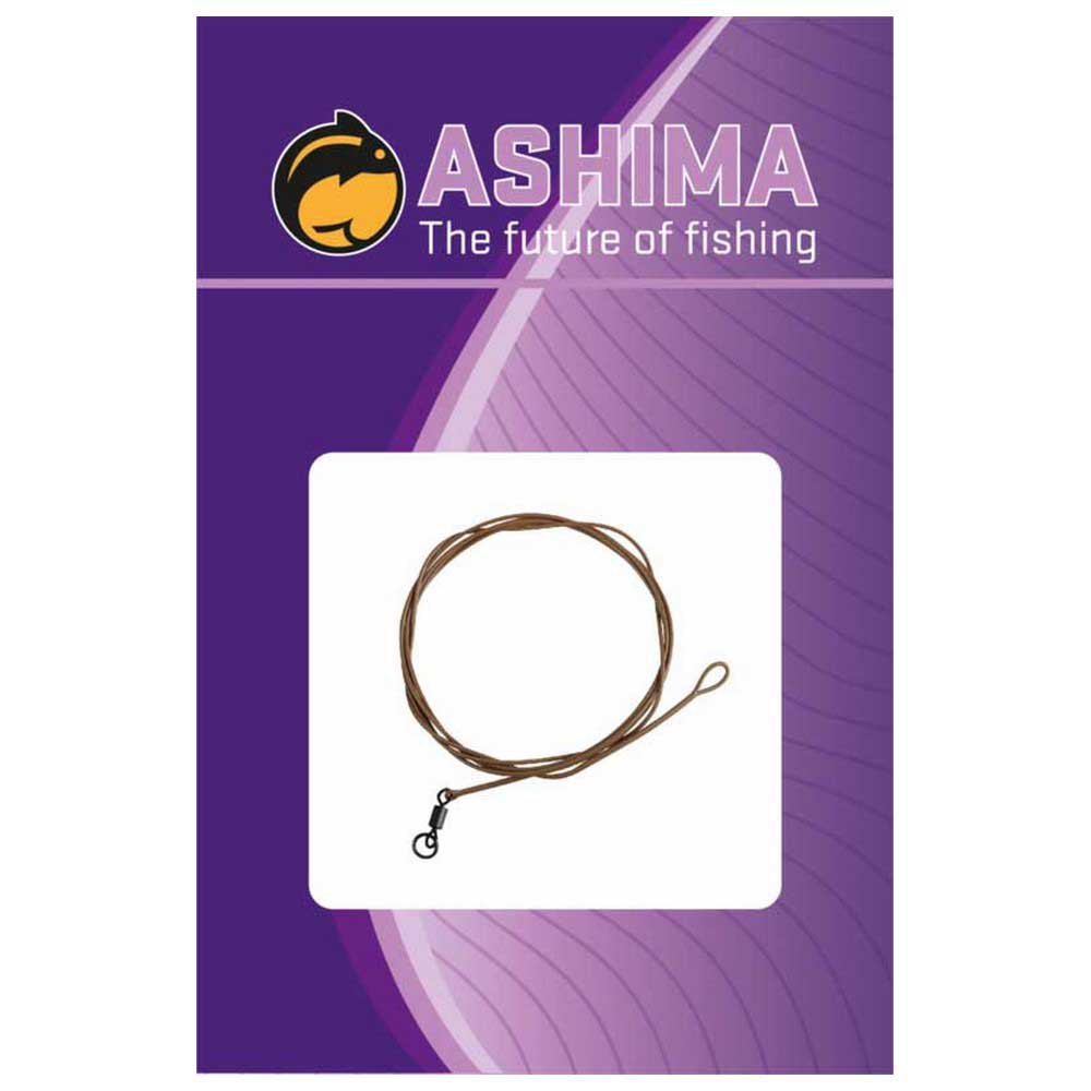 Ashima fishing ASLLRB Coated Loop R Swivel 100 cm Лидер  Washed Out Brown 30 Lbs