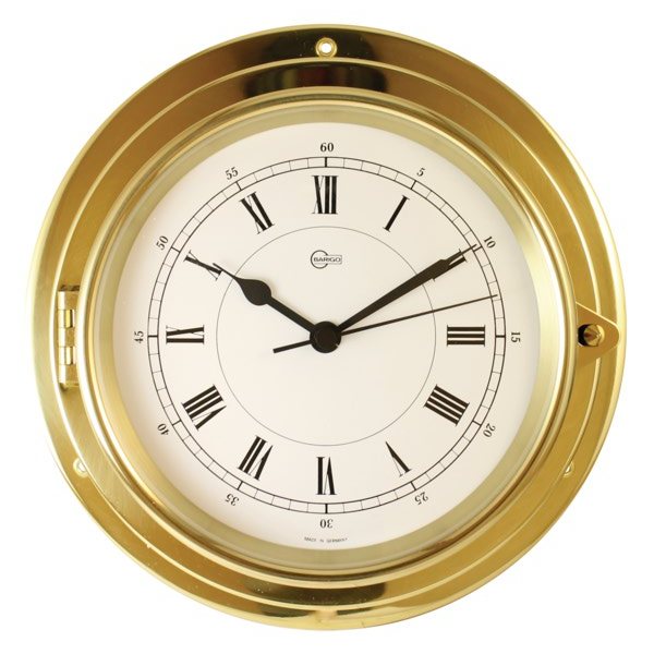 Часы-иллюминатор кварцевые Barigo Columbus 1650MS 220x70мм Ø150мм из полированной латуни