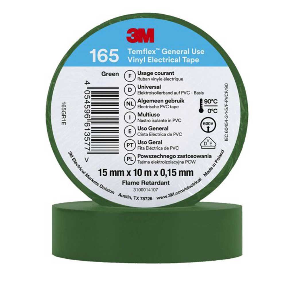 3M 4480046-UNIT Temflex 165 10 m Электроизоляционная лента Бесцветный Green 15 mm