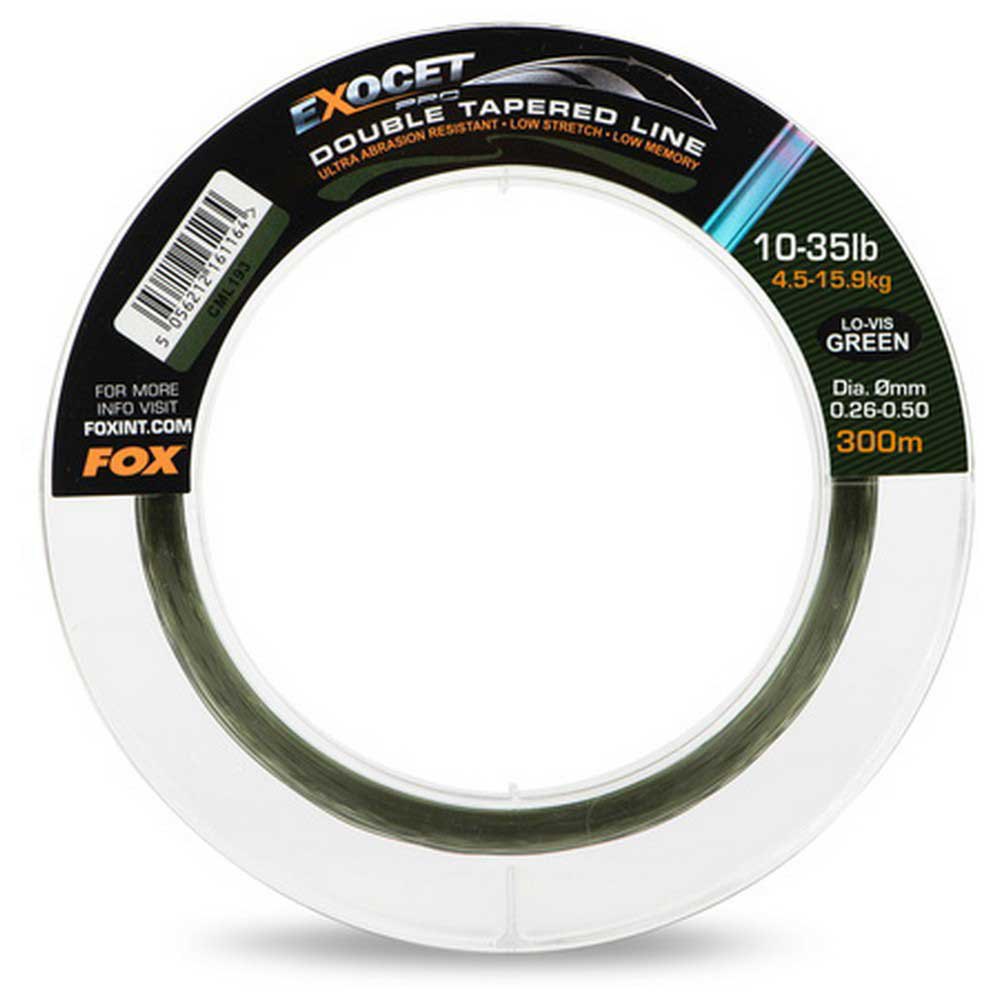 Fox international CML191 Exocet Pro Double Tapered 300 m Монофиламент Бесцветный Low-vis Green 0.260 mm 