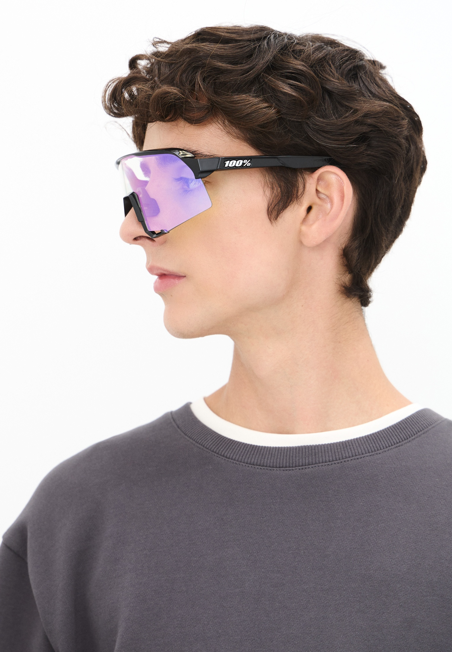 Купить Спортивные очки с диоптриями 100% S3 - Gloss Black - Purple Mirror Photochromic, rx-056/60005-00050 7ft.ru в интернет магазине Семь Футов
