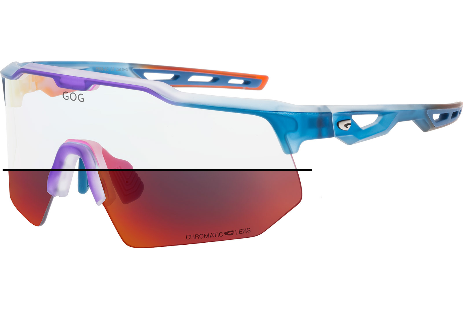 Купить Спортивные очки GOG Loki / Matt Cristal Blue-Red / Photochromic Red Lens, e606-2c 7ft.ru в интернет магазине Семь Футов