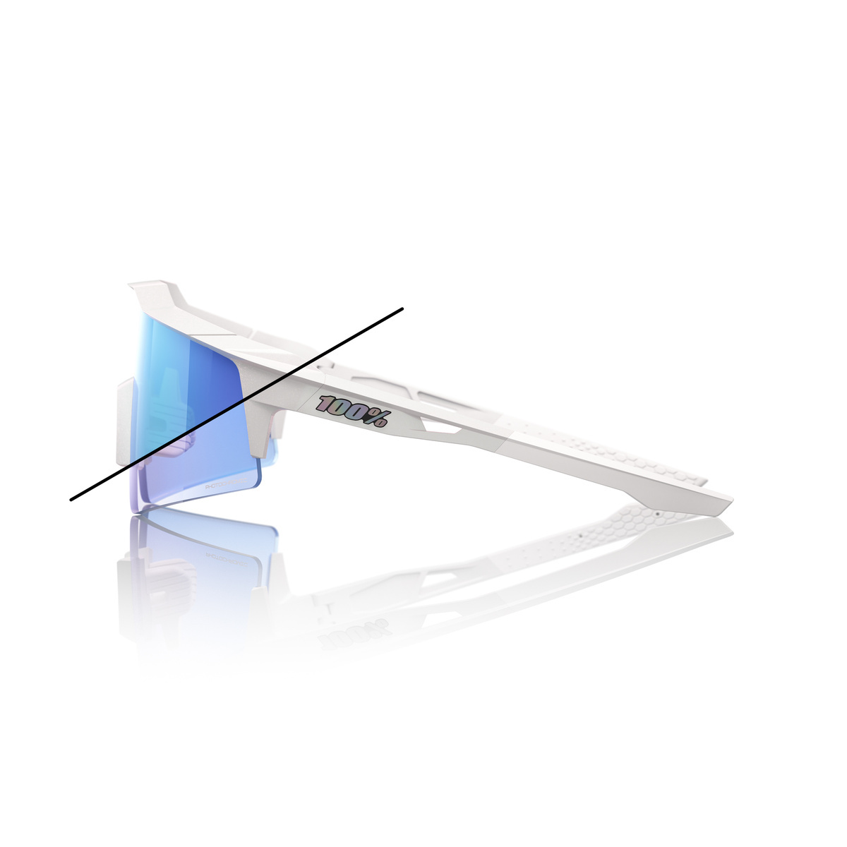 Купить Спортивные очки 100% SPEEDCRAFT SL LE Bastille / Pearl White Glitter / Blue Mirror Photochromic Lens, 60008-00022 7ft.ru в интернет магазине Семь Футов