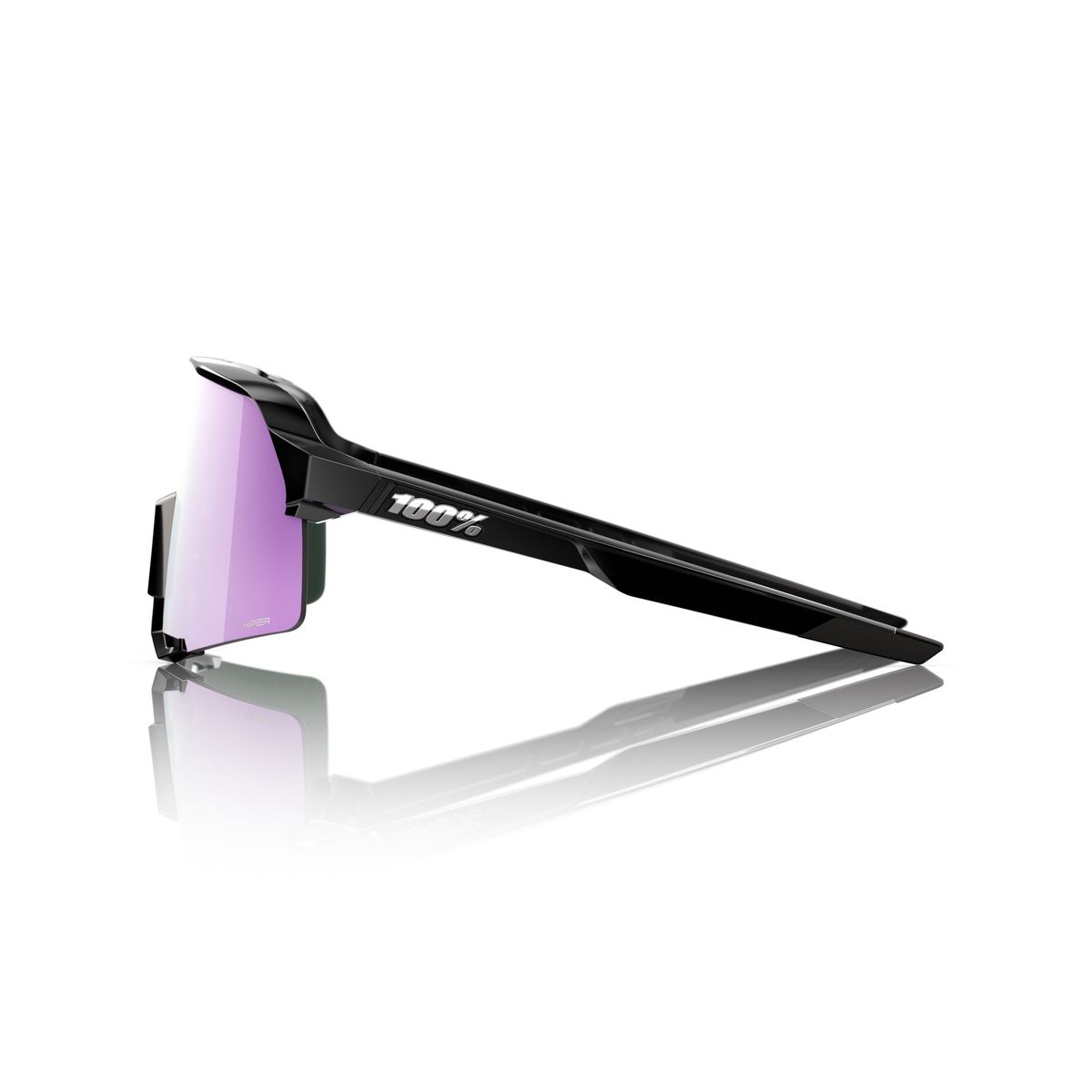 Купить Спортивные очки 100% S3 Polished Black - HiPER Lavender Mirror Polarized Lens, 60005-00043 7ft.ru в интернет магазине Семь Футов