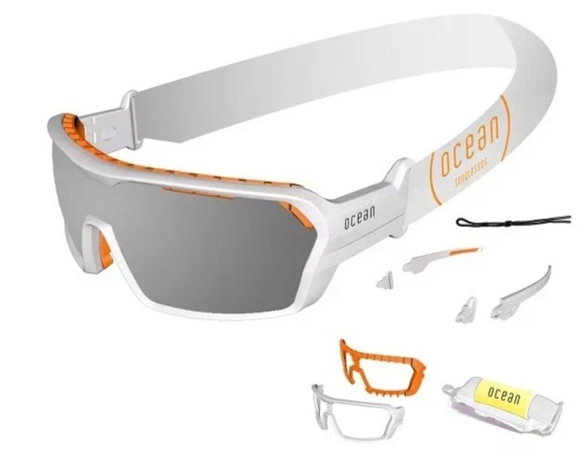 Купить Спортивные очки с диоптриями OCEAN Chameleon Matt White / Revo Grey Polarized lenses, rx-687/3700.6 7ft.ru в интернет магазине Семь Футов