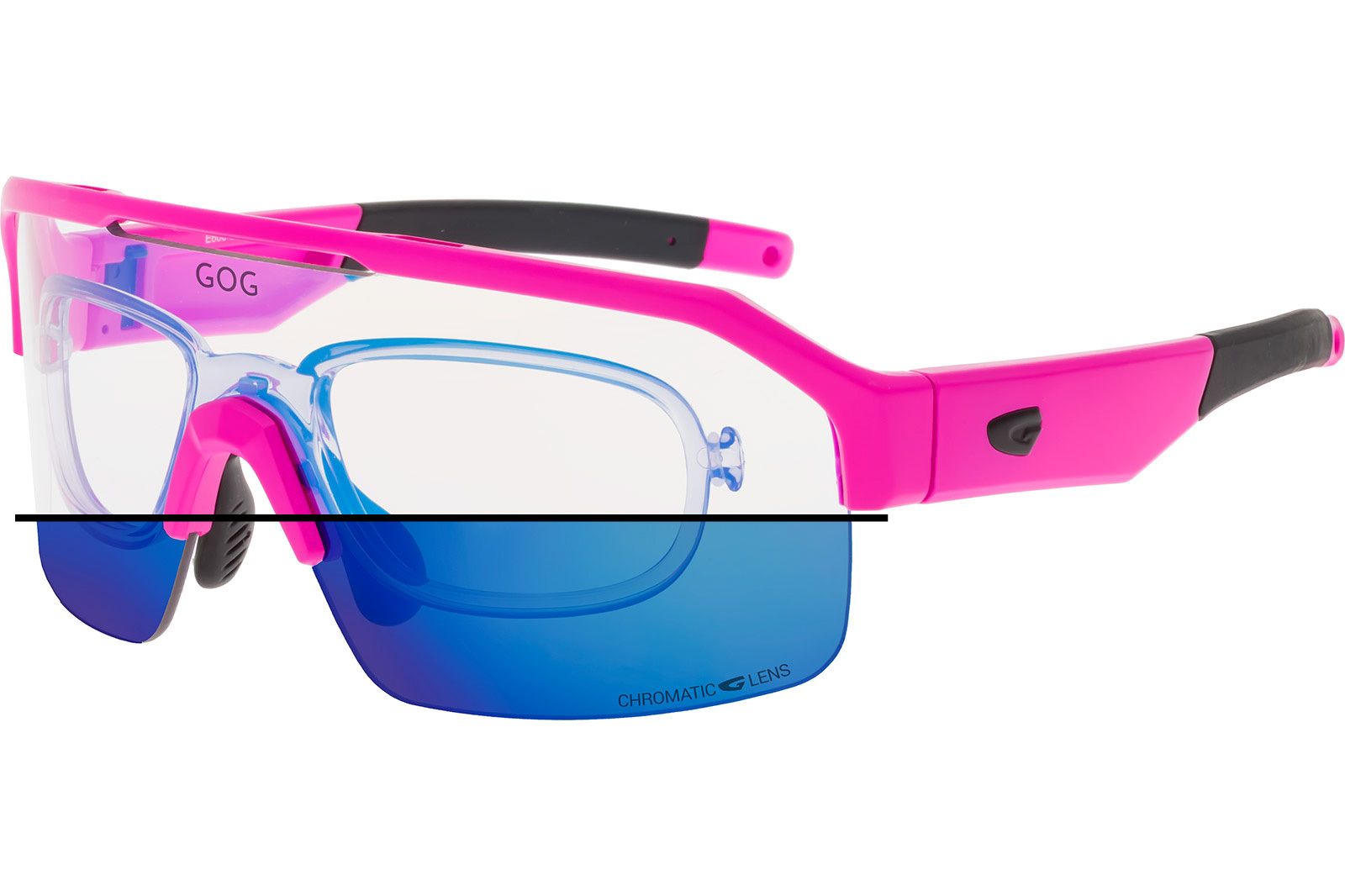 Купить Спортивные очки с диоптриями GOG Thor C / Matt Neon Pink-Black / Photochromic Blue Lens, rx-e600-3cr 7ft.ru в интернет магазине Семь Футов