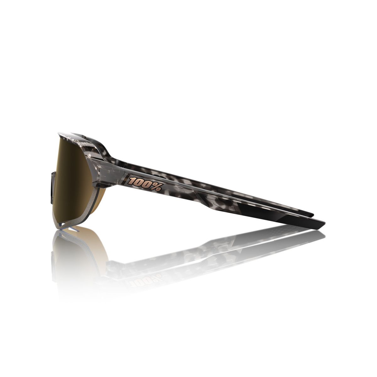 Купить Спортивные очки 100% S2 - Gloss Black Havana - Soft Gold Mirror, 60006-00032 7ft.ru в интернет магазине Семь Футов