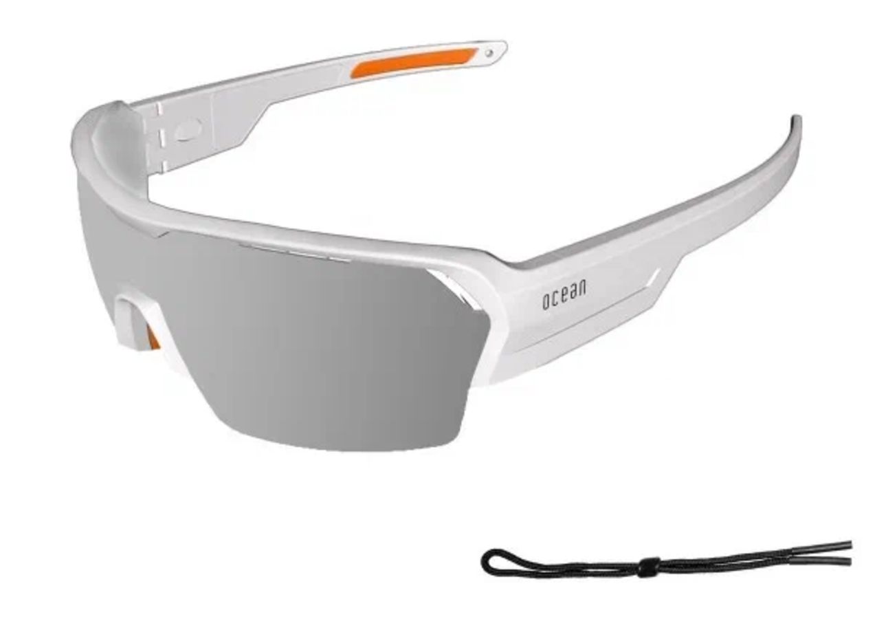 Купить Спортивные очки с диоптриями OCEAN Race Matt White / Revo Grey Polarized lenses, rx-687/3800.6x 7ft.ru в интернет магазине Семь Футов