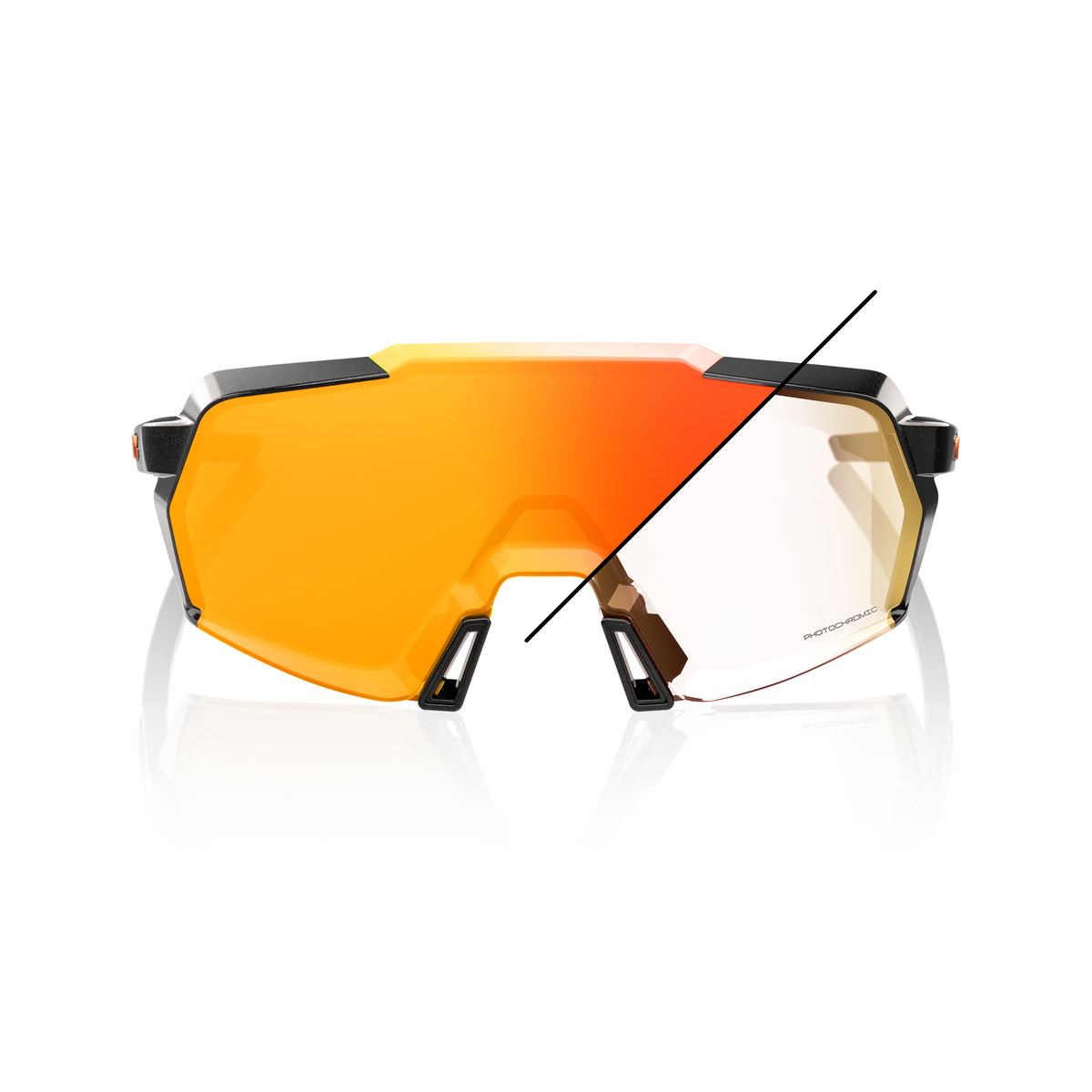 Купить Спортивные очки 100% Korbin / Gloss Metallic Black / Orange Flash Mirror Photochromic, 60063-00003 7ft.ru в интернет магазине Семь Футов
