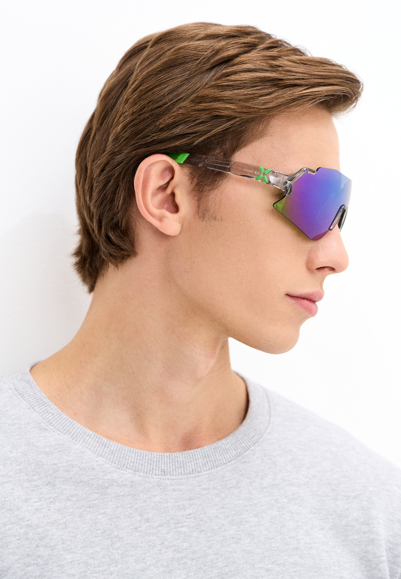 Купить Спортивные очки HILX Savage 2.0 Shiny Crystal Grey Green / Green Mirror Lens, hsa05408-sv5gn14 7ft.ru в интернет магазине Семь Футов
