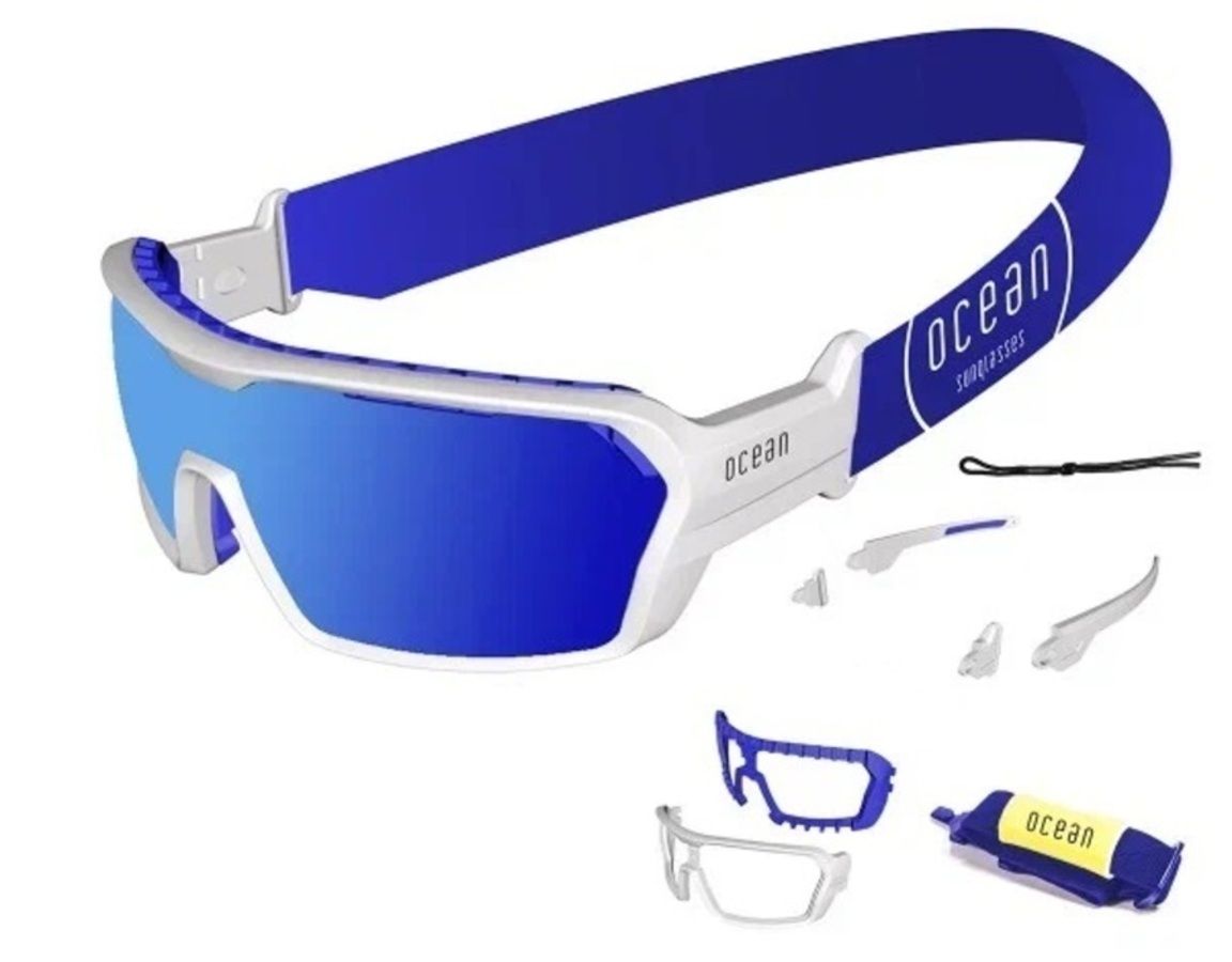 Купить Спортивные очки с диоптриями OCEAN Chameleon Matt White / Revo Blue Polarized lenses, rx-687/3701.2 7ft.ru в интернет магазине Семь Футов
