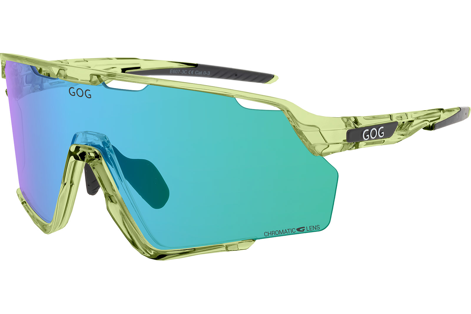 Купить Спортивные очки GOG Prometheus / Photochromic Green/Black / Reflex Green, e607-3c 7ft.ru в интернет магазине Семь Футов