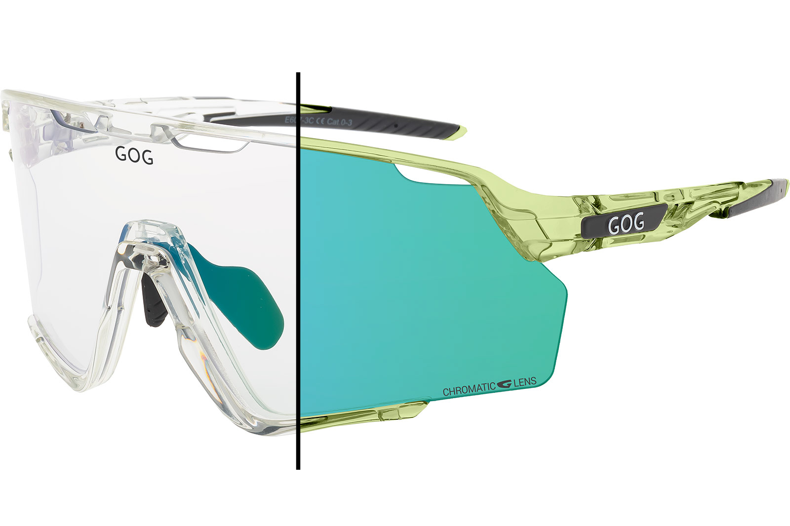 Купить Спортивные очки GOG Prometheus / Photochromic Green/Black / Reflex Green, e607-3c 7ft.ru в интернет магазине Семь Футов
