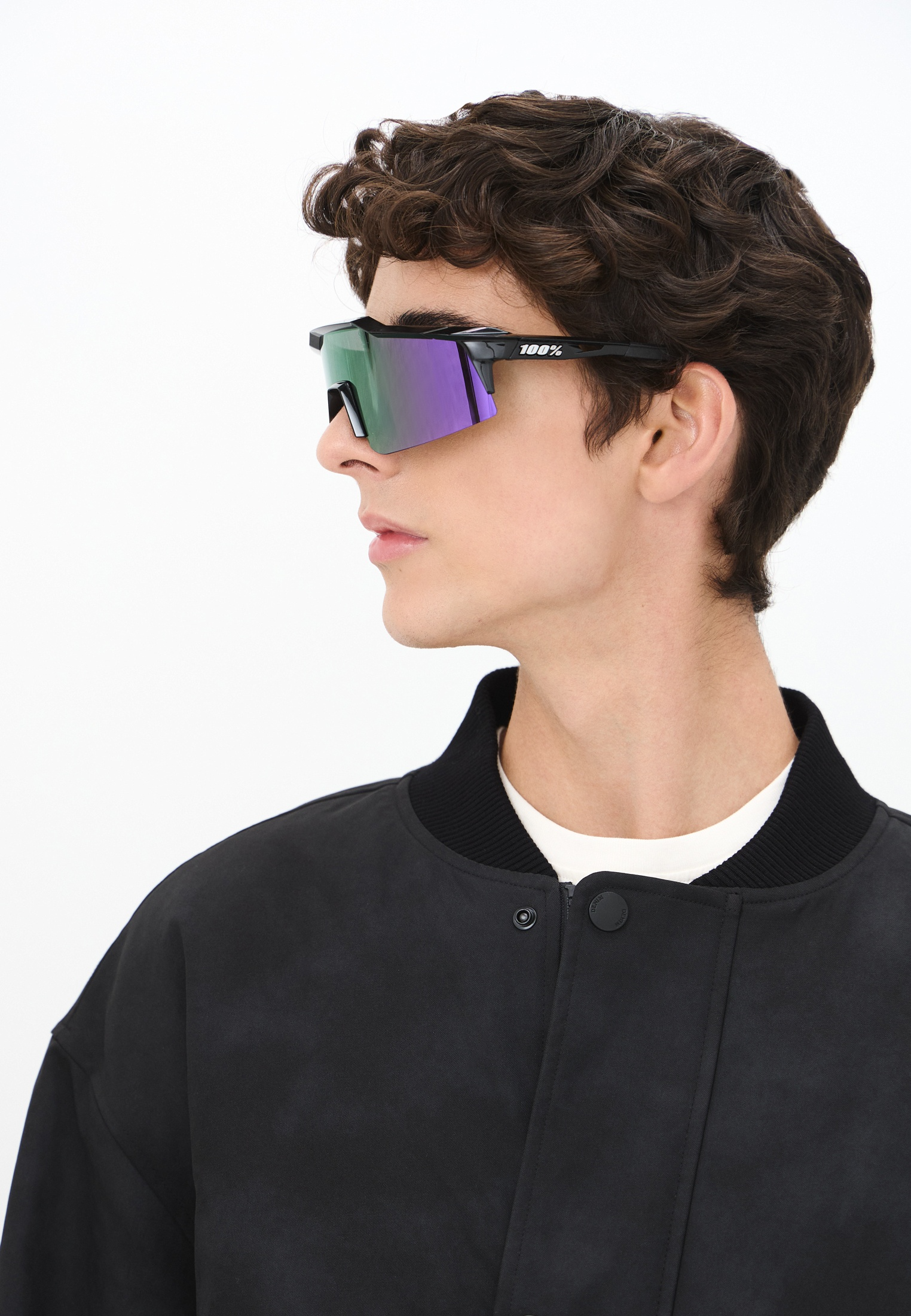 Купить Спортивные очки с диоптриями 100% SPEEDCRAFT SL Polished Black - HiPER Lavender Mirror Polarized Lens, rx-056/60008-00025 7ft.ru в интернет магазине Семь Футов
