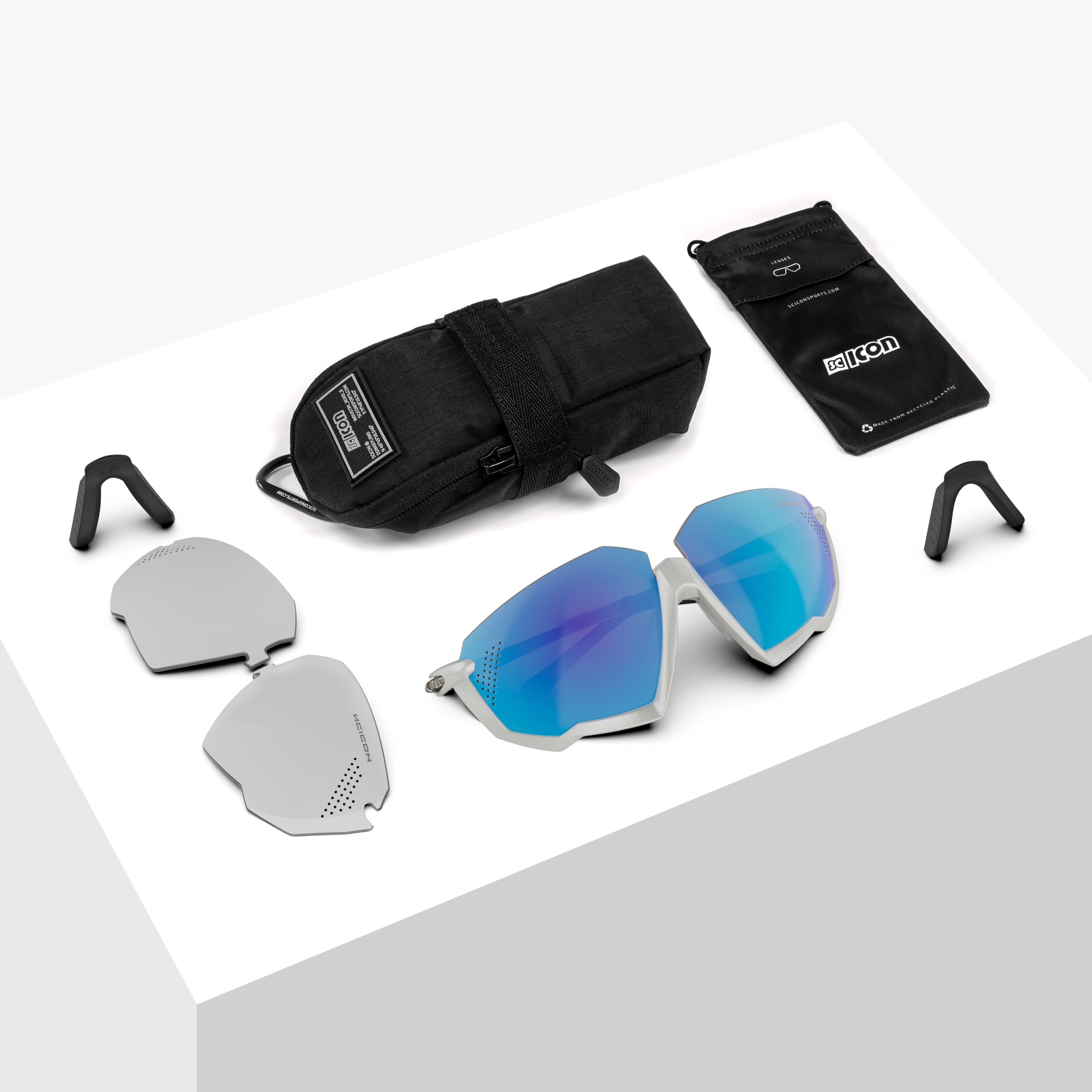 Купить Спортивные очки c диоптриями Scicon Aerojet Titanium Sunglasses Metal White Multi Mirror Blue + Rain Clear Lenses, rx-035/ey400318 7ft.ru в интернет магазине Семь Футов