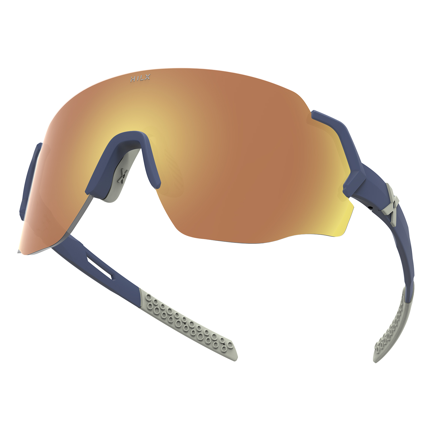 Купить Спортивные очки с диоптриями HILX Savage (L) / Matt Blue Warm Grey / Gold Lens, rx-562/hsa00404-sv4gd4 7ft.ru в интернет магазине Семь Футов