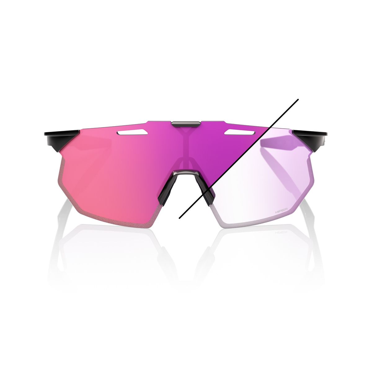 Купить Спортивные очки 100% HYPERCRAFT SQ Gloss Black - Purple Flash Mirror Photochromic Lens, 60001-00006 7ft.ru в интернет магазине Семь Футов