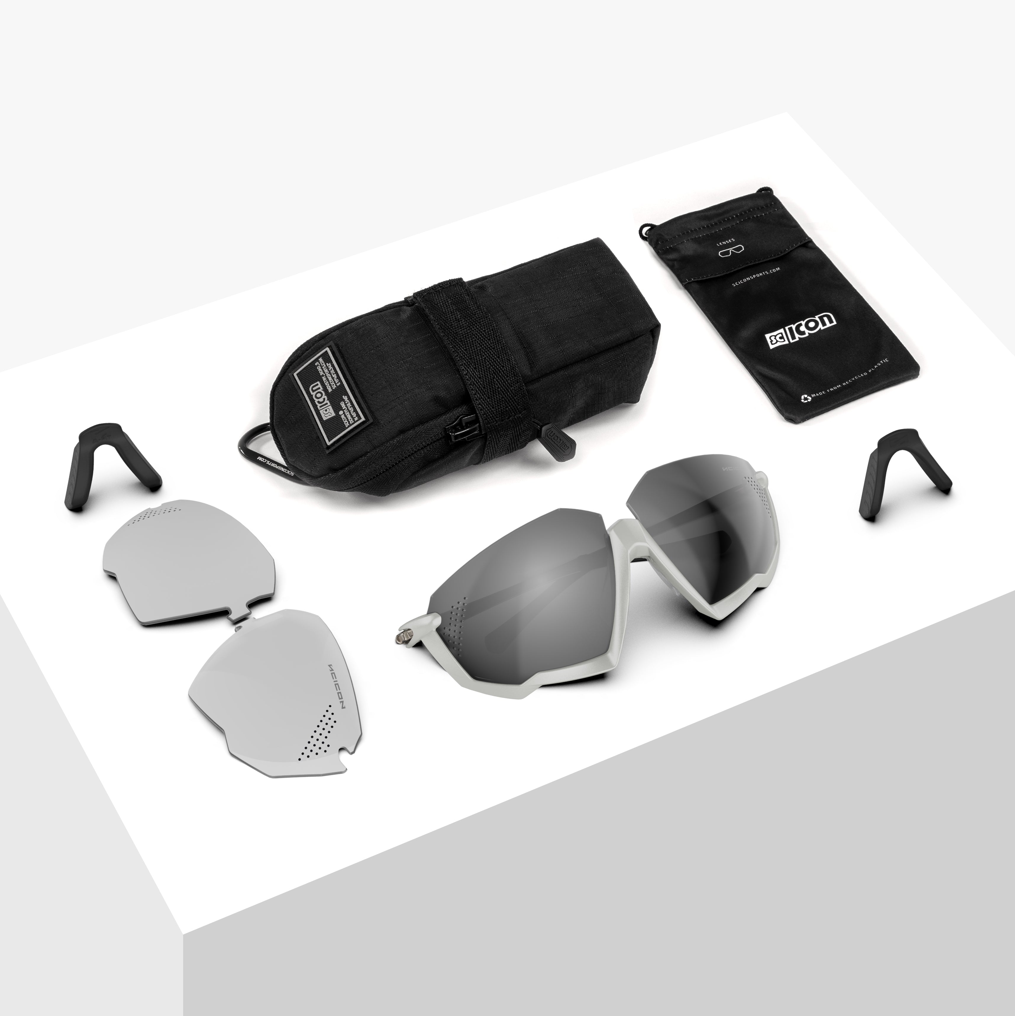 Купить Спортивные очки c диоптриями Scicon Aerojet Titanium Sunglasses Metal White Multi Mirror Silver + Rain Clear Lenses, rx-035/ey400818 7ft.ru в интернет магазине Семь Футов