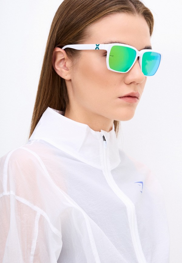 Купить Спортивные очки HILX Rebel Shiny Solid White / Green Mirror Polarized Lens, hrb05204-rbpgn4 7ft.ru в интернет магазине Семь Футов