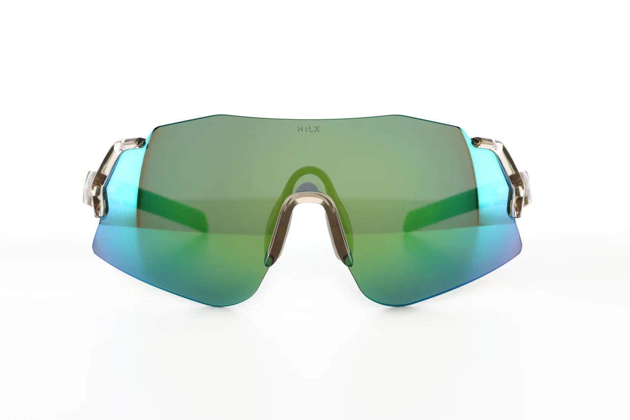 Купить Спортивные очки HILX Savage 2.0 Shiny Crystal Grey Green / Green Mirror Lens, hsa05408-sv5gn14 7ft.ru в интернет магазине Семь Футов
