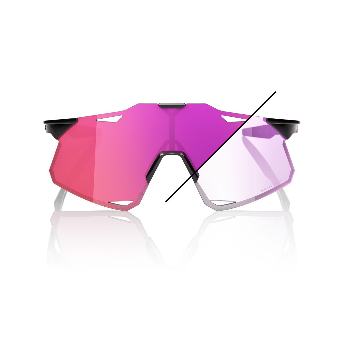 Купить Спортивные очки 100% HYPERCRAFT Gloss Black - Purple Flash Mirror Photochromic Lens, 60000-00031 7ft.ru в интернет магазине Семь Футов
