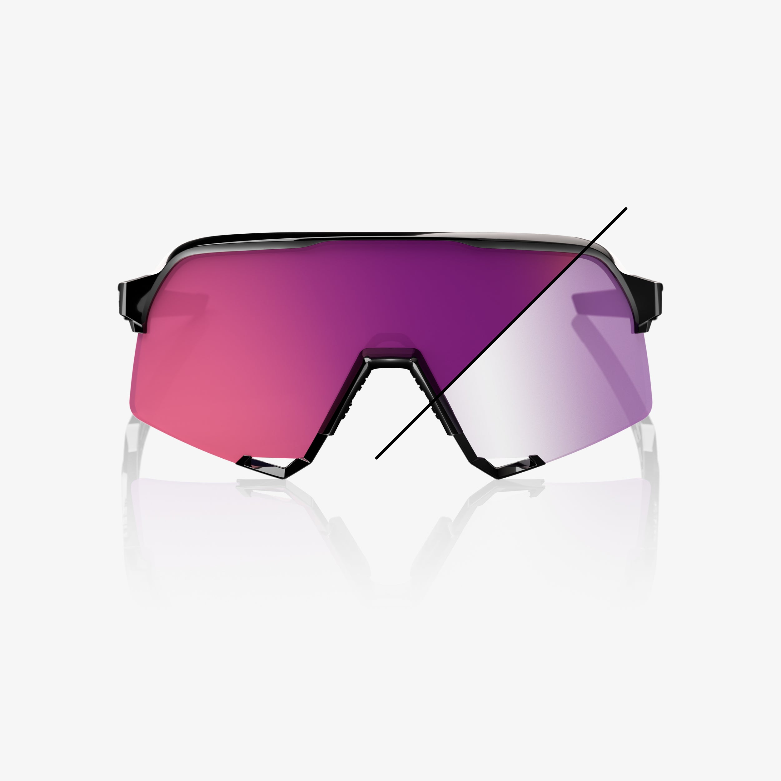 Купить Спортивные очки 100% S3 - Gloss Black - Purple Mirror Photochromic, 60005-00050 7ft.ru в интернет магазине Семь Футов