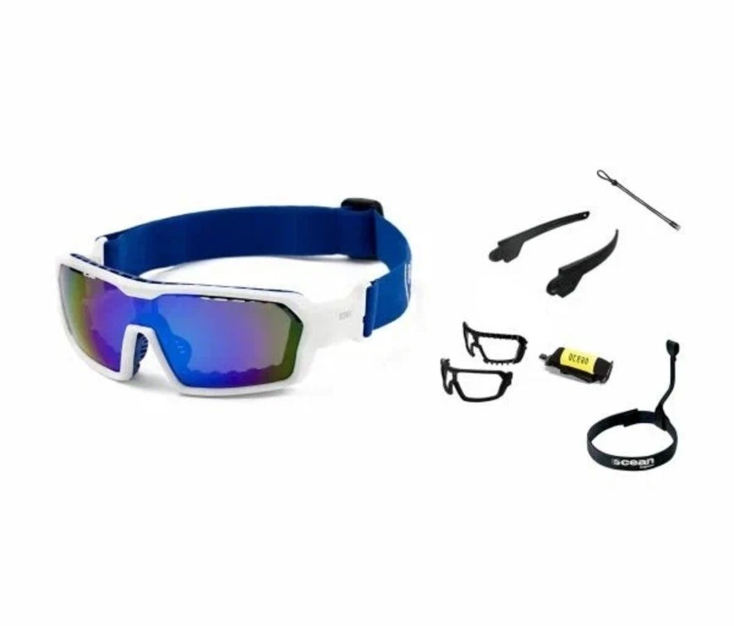 Купить Спортивные очки с диоптриями OCEAN Chameleon Matt White / Revo Blue Polarized lenses, rx-687/3701.2 7ft.ru в интернет магазине Семь Футов