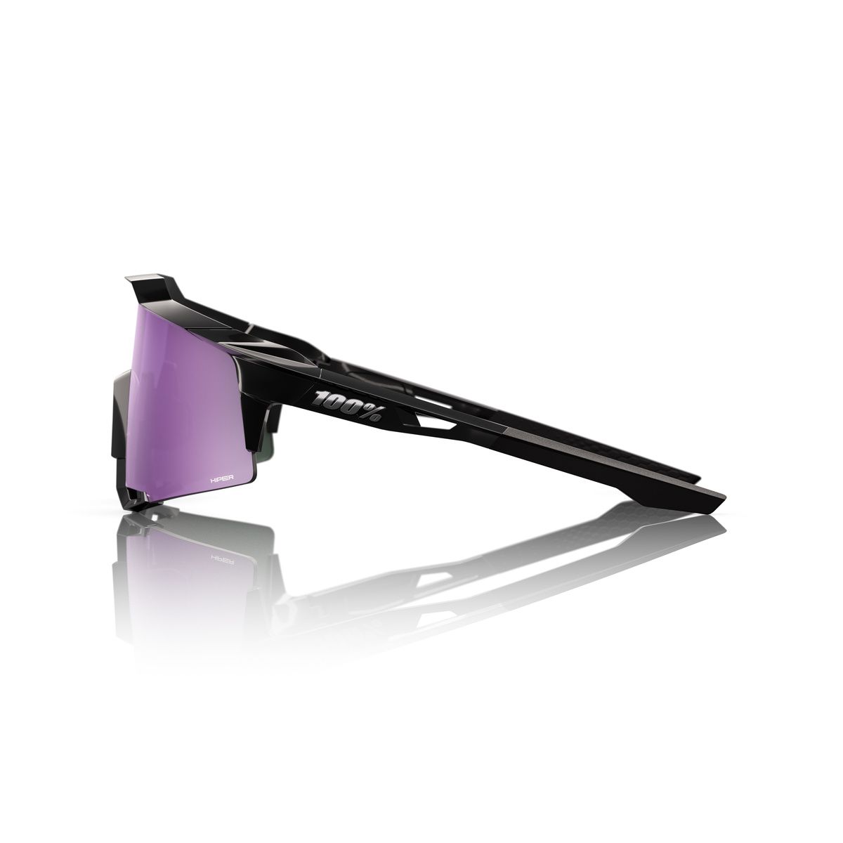Купить Спортивные очки 100% SPEEDCRAFT Polished Black - HiPER Lavender Mirror Polarized Lens, 60007-00041 7ft.ru в интернет магазине Семь Футов