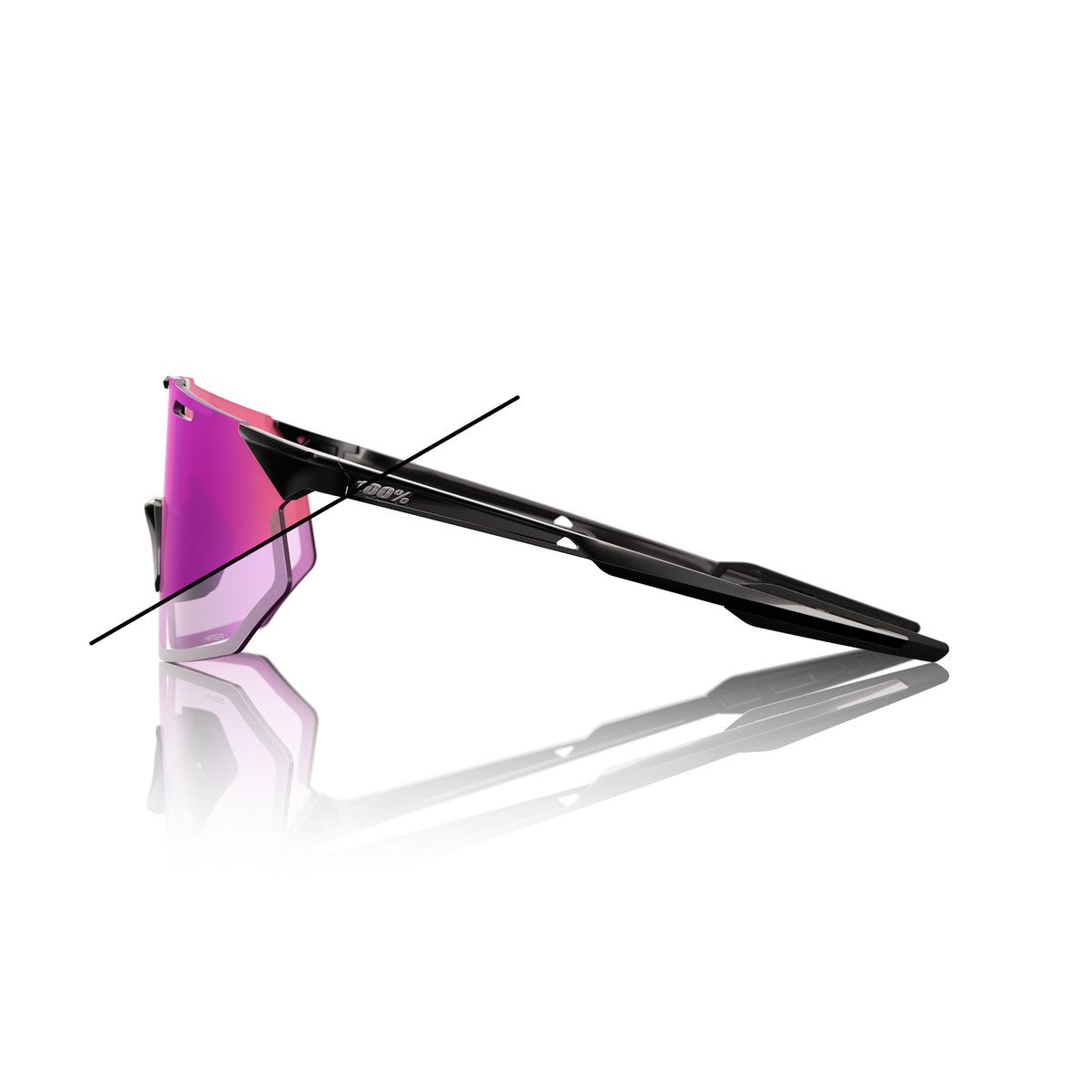 Купить Спортивные очки 100% HYPERCRAFT SQ Gloss Black - Purple Flash Mirror Photochromic Lens, 60001-00006 7ft.ru в интернет магазине Семь Футов