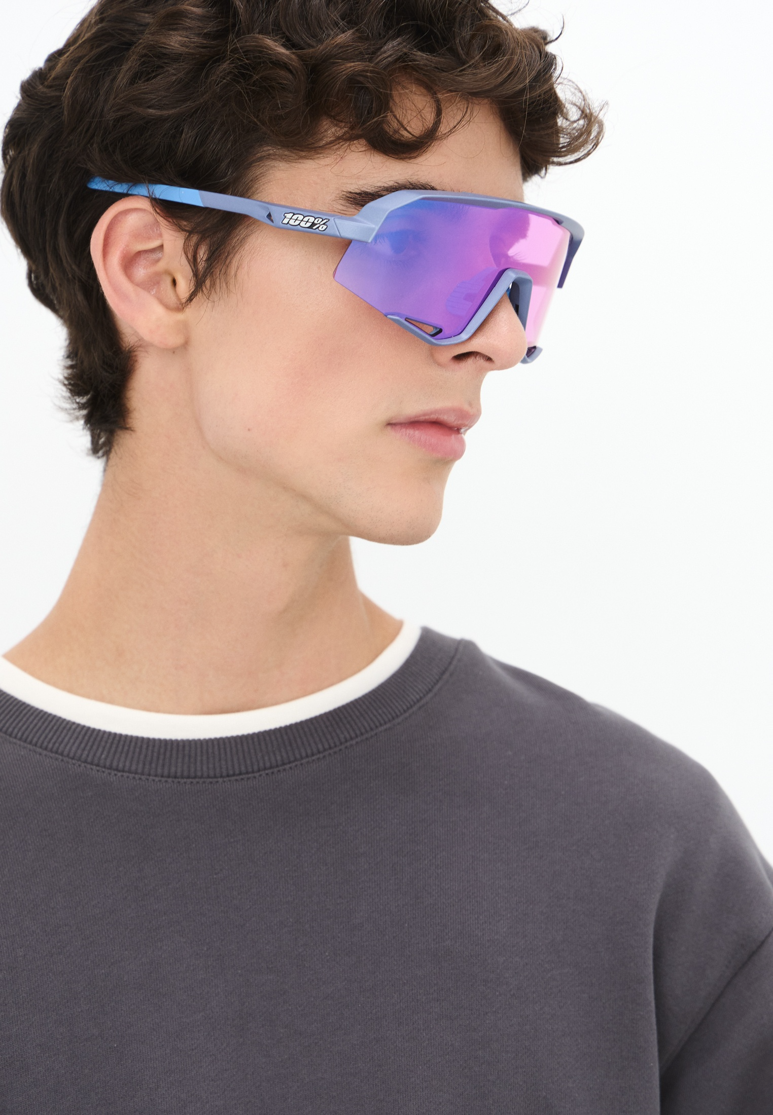 Купить Спортивные очки с диоптриями 100% SLENDALE Satin Storm Metallic - Purple Mirror Lens, rx-018/60057-10017 7ft.ru в интернет магазине Семь Футов