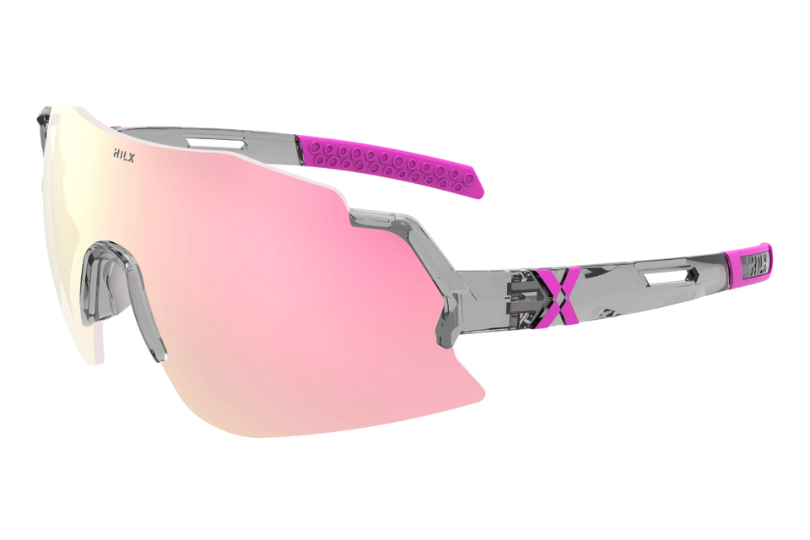 Купить Спортивные очки HILX Savage 2.0 Shiny Crystal Grey Pink / Pink Lens, hsa05409-sv5pk16 7ft.ru в интернет магазине Семь Футов