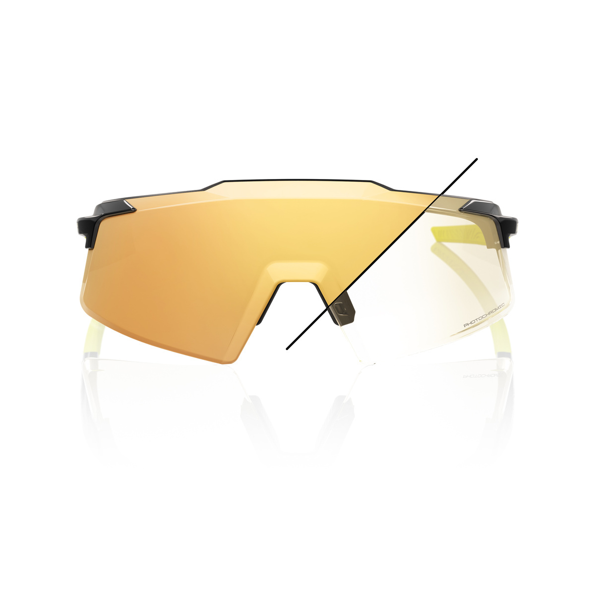 Купить Спортивные очки 100% AEROCRAFT Gloss Metallic Black - Gold Mirror Photochromic Lens, 60032-00012 7ft.ru в интернет магазине Семь Футов