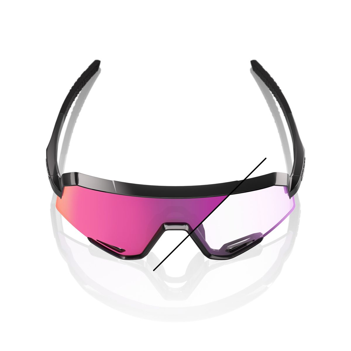Купить Спортивные очки 100% SLENDALE - Gloss Black - Photochromic Purple Mirror, 60057-00013 7ft.ru в интернет магазине Семь Футов
