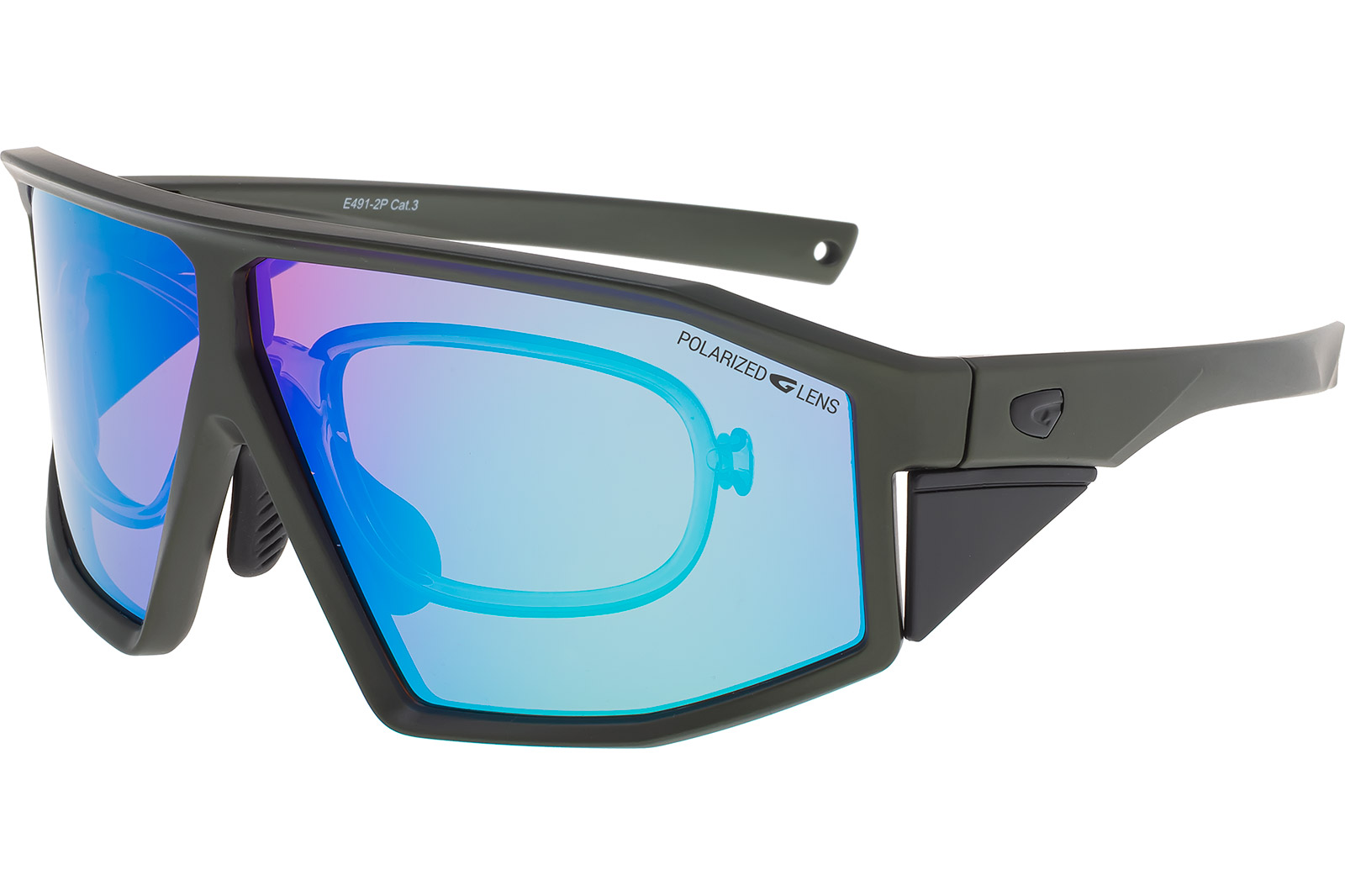 Купить Спортивные очки GOG Lhotse / Matt Metallic Green/Black / Polarized Reflex White-Blue, e491-2p 7ft.ru в интернет магазине Семь Футов