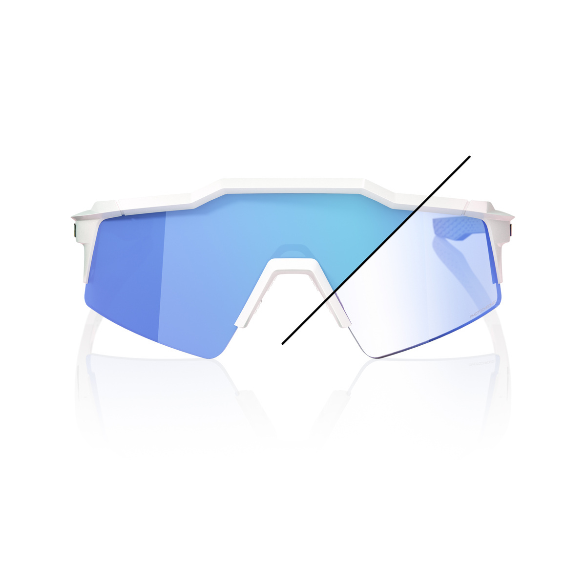 Купить Спортивные очки 100% SPEEDCRAFT SL LE Bastille / Pearl White Glitter / Blue Mirror Photochromic Lens, 60008-00022 7ft.ru в интернет магазине Семь Футов