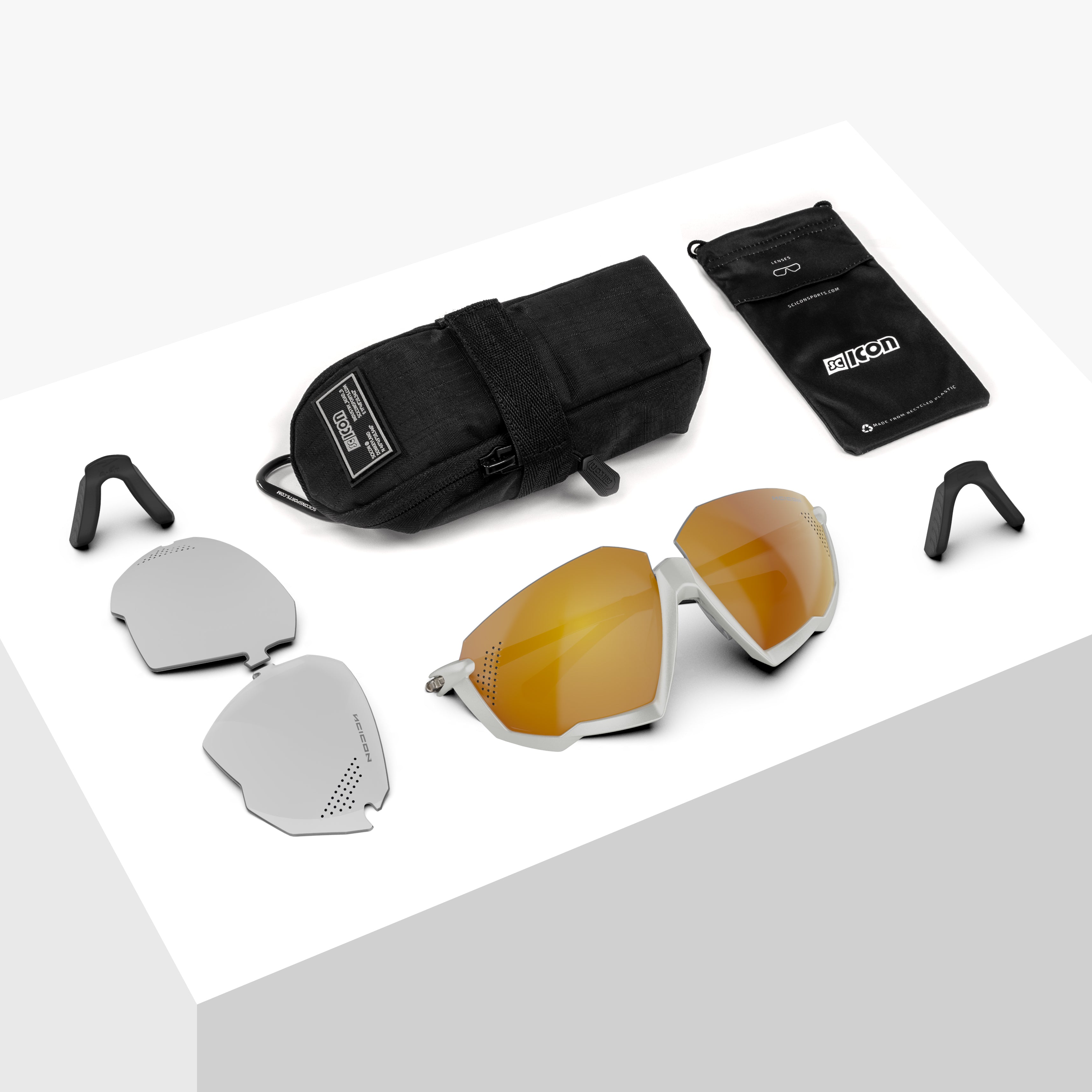 Купить Спортивные очки c диоптриями Scicon Aerojet Titanium Sunglasses Metal White Multi Mirror Bronze + Rain Clear Lenses, rx-035/ey400718 7ft.ru в интернет магазине Семь Футов
