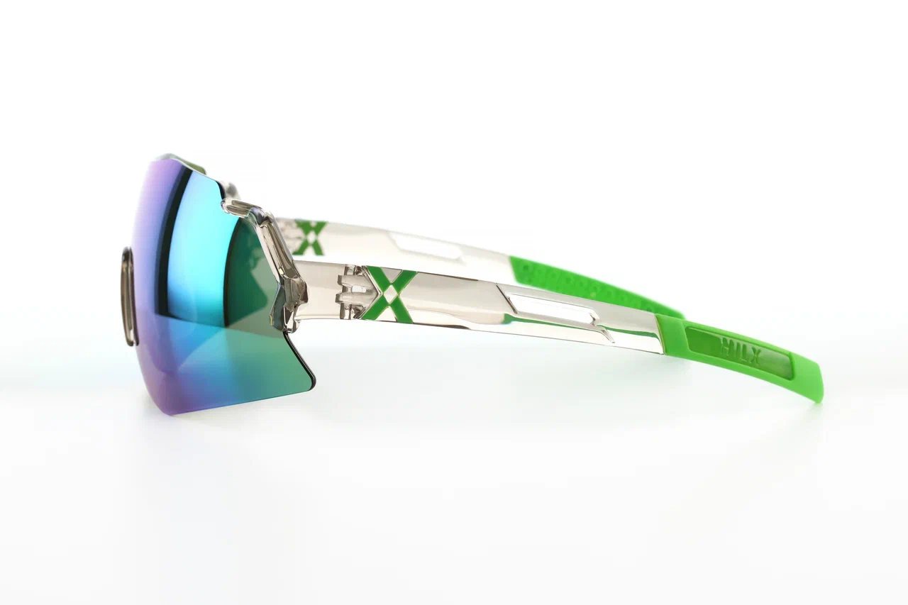 Купить Спортивные очки с диоптриями HILX Savage 2.0 Shiny Crystal Grey Green / Green Mirror Lens, rx-562/hsa05408-sv5gn14 7ft.ru в интернет магазине Семь Футов