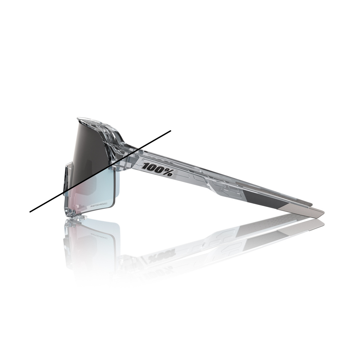 Купить Спортивные очки 100% S3 Polished Translucent Grey - Rose Gold Mirror Photochromic Lens, 60005-00037 7ft.ru в интернет магазине Семь Футов
