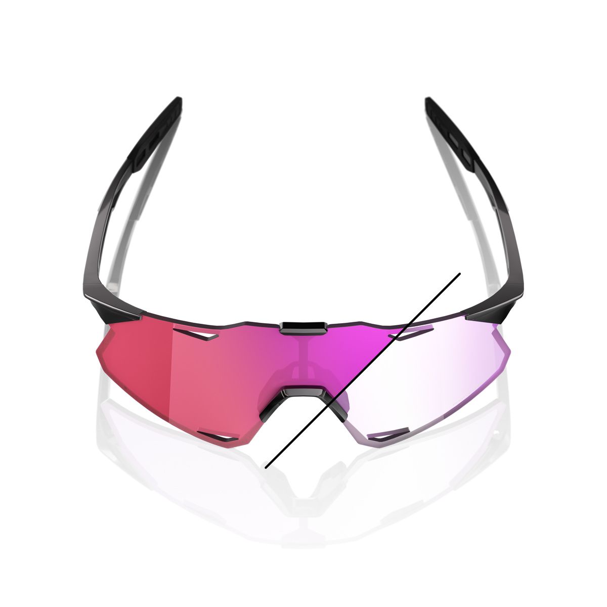 Купить Спортивные очки 100% HYPERCRAFT Gloss Black - Purple Flash Mirror Photochromic Lens, 60000-00031 7ft.ru в интернет магазине Семь Футов