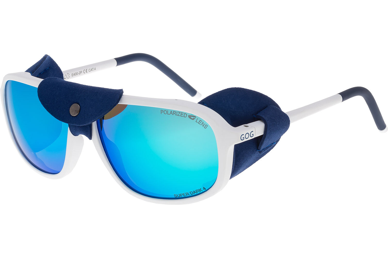 Купить Спортивные очки GOG Everest / Matt White-Navy Blue / Polarized Blue Lens, e400-2p 7ft.ru в интернет магазине Семь Футов